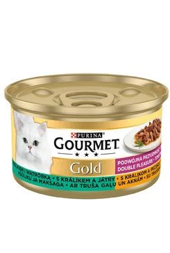 Gourmet Gold can cat pâté stewed rabbit and liver Gramáž 85g