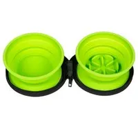 Travel Double Bowl SLOWFEEDER Green Kiwi Objem 700ml