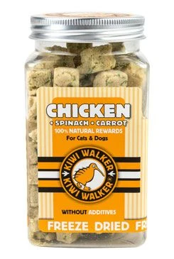 Kiwi Freeze-Dried Chicken Treat with Spinach and Carrot Gramáž 65g