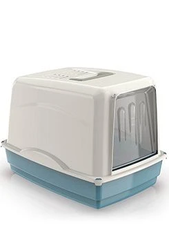 Vicky Covered Cat Litter Box with Filter 54x39x39cm Blue
