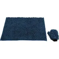 Alfombra de microfibra 90x60 cm + guante azul