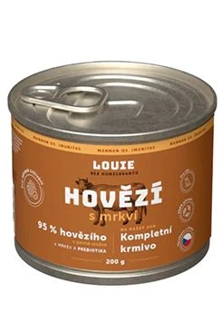LOUIE Dog konz. Hovězí s mrkví a prebiotiky Gramáž 200g