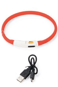 USB Visio Light LED Rechargeable Cat Collar Red KAR Rozměr 35cm