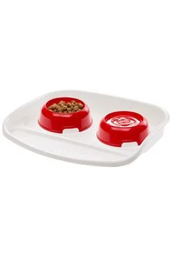 Comedero de plástico 2 unidades + bandeja LINDO FP Objem 0,3 l