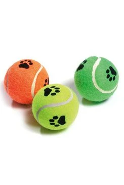 Juguete para perro Pelota de tenis chillona con huella KAR Počet 3ks, Rozměr 6cm