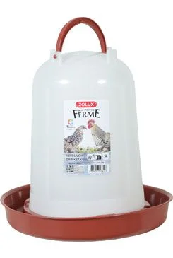 Bebedero de canal para aves de corral rojo Objem 5l