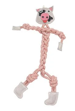 Dog Toy Cow Leather + Rope Mr.Roper Rozměr 57cm