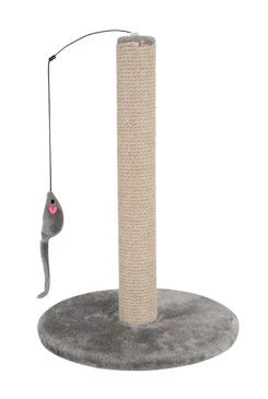 Scratching Post with Toy Grey Rozměr 48cm