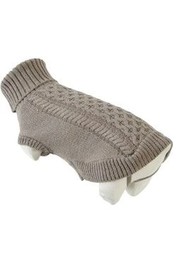 Obleček svetr rolák pro psy MEGEVE šedohnědý Zolu Rozměr 25cm