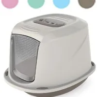 Arenero cubierto Galaxy para gatos con filtro 45x36x32cm gris-azul