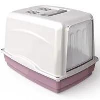 Arenero cubierto Vicky con filtro 54x39x39cm rosa