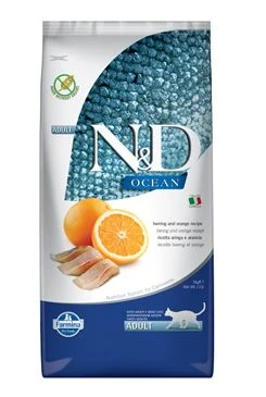 N&D OCEAN CAT Herring & Orange Gramáž 5kg, Stáří Adult