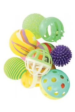 Cat Toy Ball Set Mixed Colours Počet 10ks, Rozměr 4cm