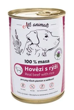 DOG canned food – Minced Beef with Rice Gramáž 400g