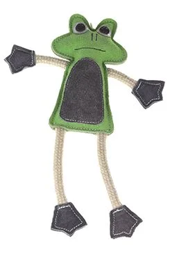Dog Toy Frog with Ropes Colorful Leather Rozměr 33cm