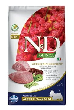 N&D Quinoa DOG Weight Management Lamb Mini Gramáž 2,5kg, Stáří Adult