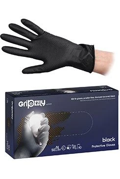 Guantes de protección GRIPZZLY nitrilo L sin polvo negros Počet 50ks