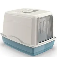 Vicky Covered Cat Litter Box with Filter 54x39x39cm Blue