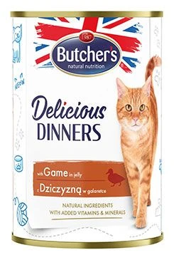 Cat Delic. Dinners game in jelly tin Gramáž 400g