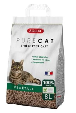 PURECAT Wooden Pellets Cat Litter Objem 8l