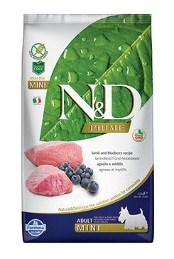 N&D PRIME DOG Mini Lamb & Blueberry Gramáž 2,5kg, Stáří Adult