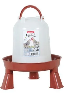 Bebedero de pie para aves de corral rojo Objem 1,5l