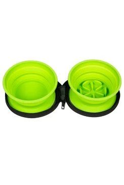 Travel Double Bowl SLOWFEEDER Green Kiwi Objem 700ml