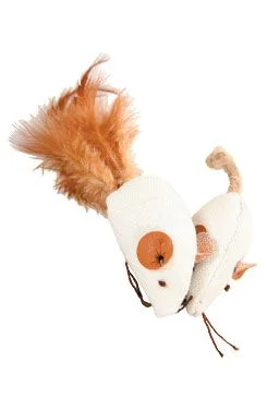 Cat Toy White Mouse 2x4cm Textile