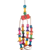 Wooden Toy for Parrots with Rollers and Bells
