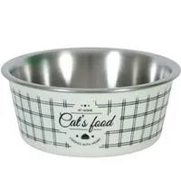 Stainless Steel Cat Bowl FOOD CAT Beige Objem 400ml