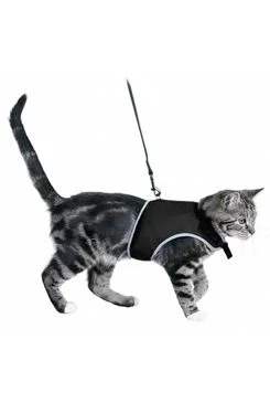 Arnés chaleco para gato 36–54 cm con correa 1,20 m, negro TR Rozměr 54cm