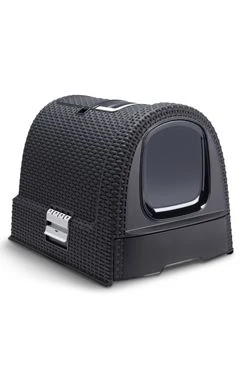 WC kočka kryté domek Rattan 39x39x51cm antracit