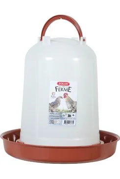 Bebedero de canal para aves de corral rojo Objem 8l