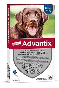 Advantix Spot on 1x4ml pro psy nad 25 Gramáž 40kg