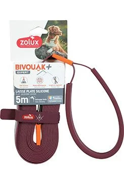 BIVOUAK Flat Silicone Dog Leash, Red Rozměr 5m