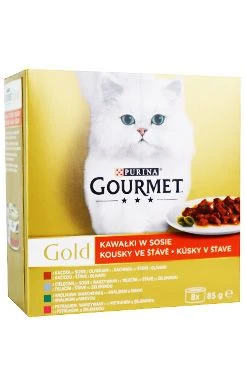 Purina Gourmet Gold konz. kočka kousky ve šť.zelená pack8x85g