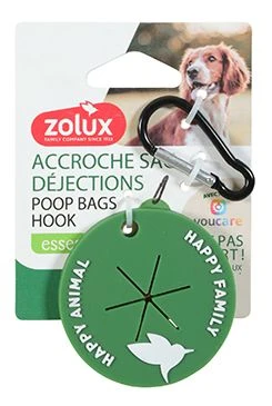 Poop bag holder with carabiner, green YC
