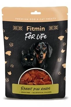 FL dog cat treat Rabbit mini rings Gramáž 70g