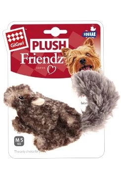 Dog Toy Plush Friendz Squirrel Grey Plush