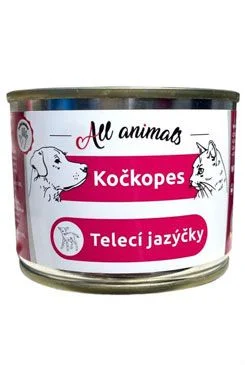 All Animals kočkopes konz. Telecí jazýčky Gramáž 200g