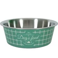 Comedero de acero inoxidable para perro FOOD DOG verde Objem 400ml