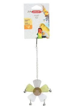 Juguete para pájaros flor de acrílico