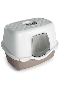 Arenero cubierto para gato SMART INDOOR con filtro, beige