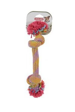 Dog Toy Colourful Tug Rope with 2 Knots Rozměr 30cm