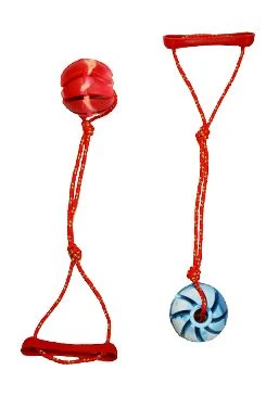 Dog Toy Spiral Fetch Ball on a Rope Vanilla SP Rozměr 7cm