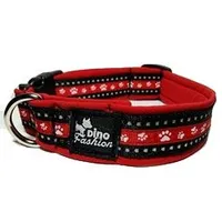 Reflective collar red with paw motif 50 Rozměr 3cm