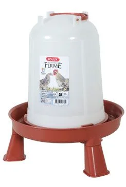 Bebedero de pie para aves de corral rojo Objem 5l