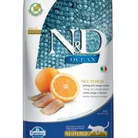 N&D OCEAN CAT NEUTERED Arenque y Naranja Gramáž 1,5kg, Stáří Adult
