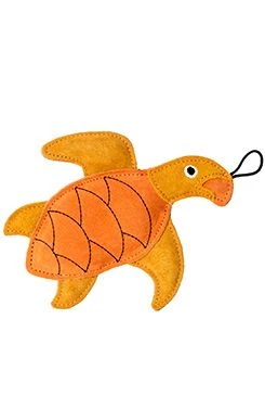 Dog Toy LEATHER TURTLE Orange Leather Kiwi Rozměr 21cm