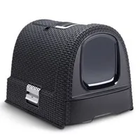 WC kočka kryté domek Rattan 39x39x51cm antracit